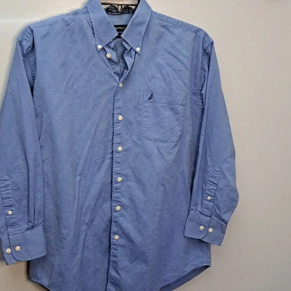 Nautica Blue and Stafford Purple Men's Button Down Dress Shirt Bundle - Picture 2 of 12